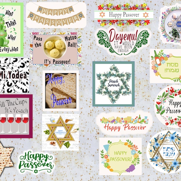 Passover, Pesach stickers, Jewish Passover stickers, jewish Pesach sticker pack