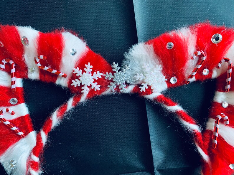 candy cane cat ears red and white stripes holiday Christmas