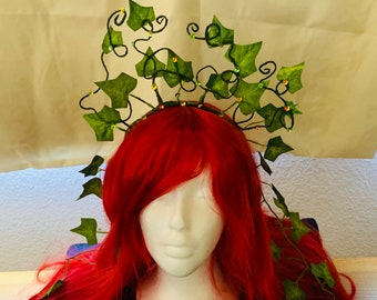 Poison Ivy Crown , Green Ivy Tiara , Woodland forest fairy Hair Accessory, Great for Brides!