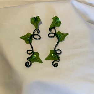 Poison Ivy earrings , Green Ivy earrings, Woodland forest fairy Wrap, Great for Brides!