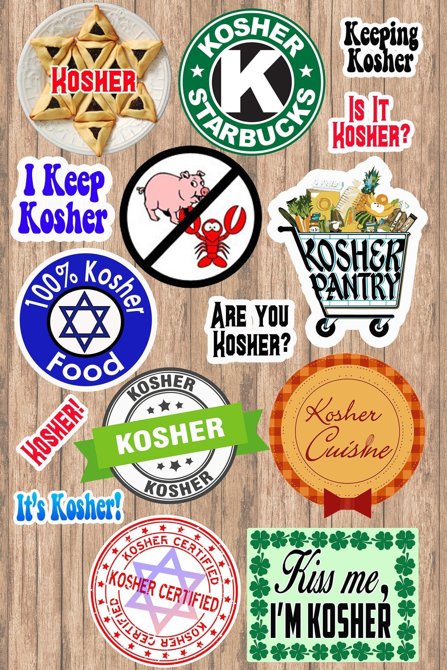 Kosher StickersJewish food sticker jewish sticker pack Etsy