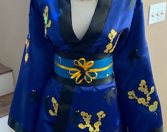 Geisha Style Black Canary Woman's Robes/Cover Up, Costume, Cosplay.