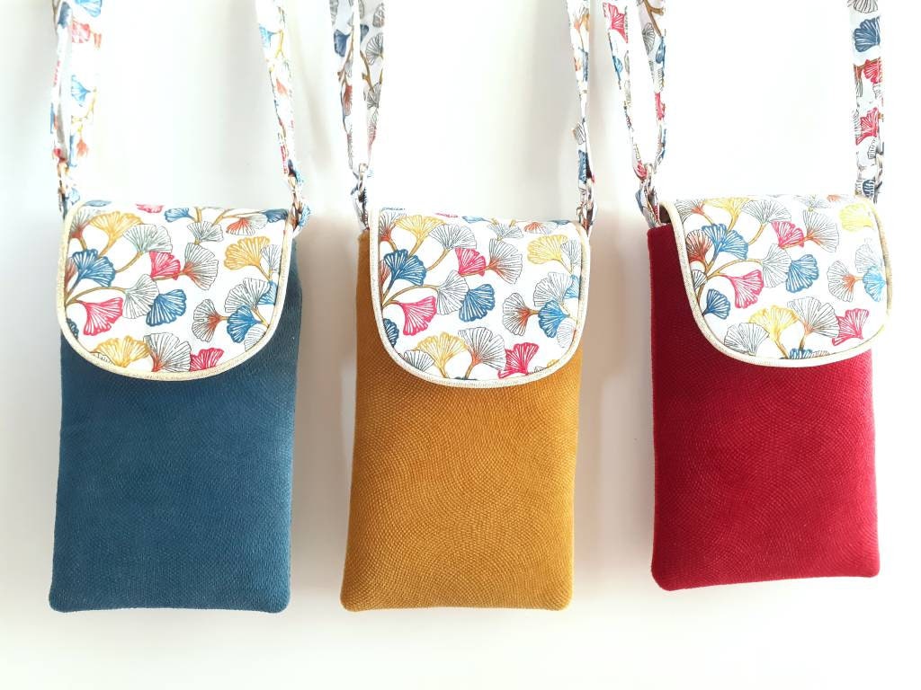 Pochette t?�l?�phone portable avec bandouli?�re reglable pour smartphone ou iPhone matelass?� en 