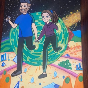 Rick and Morty personalized painting 11 x 17