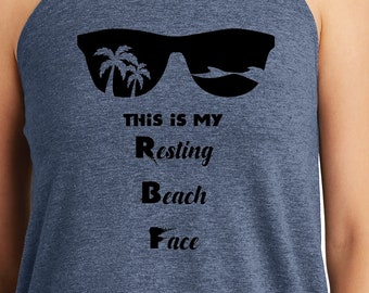 Resting Beach Face Tank Top | Free Shipping | Lounge Tank | Adventure Tank Top | Summer Tank | Beach Vibes | Easy Tee | Graphic Tee