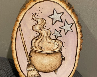 Woodburned cauldron