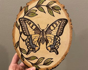 Woodburned Butterfly