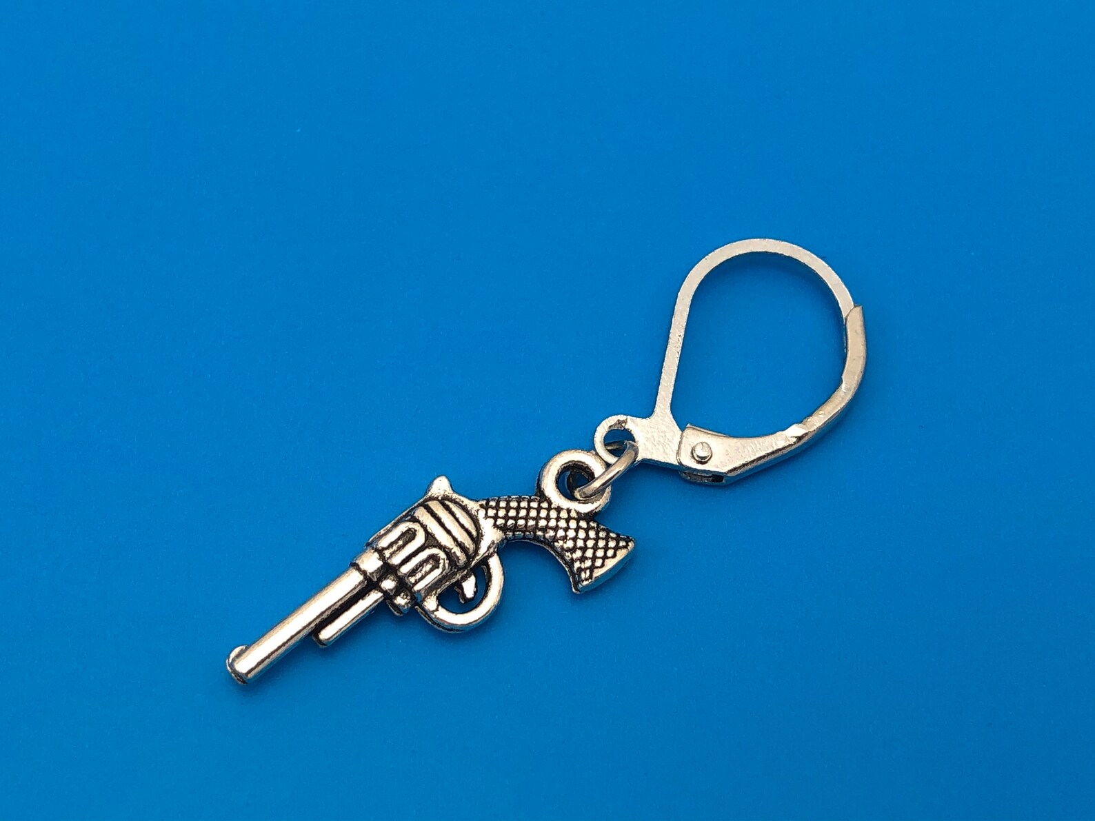 Gun earring Silver earring Pistol earring Western earring Etsy