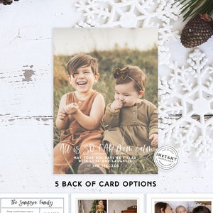 tudo é até agora do cartão de Natal engraçado calmo | Cartões de férias para família e amigos | Cartão de Natal com letras manuais de caligrafia estilo moderno