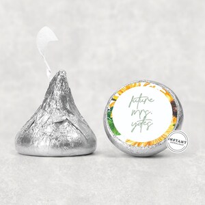 Sunflower Hersheys Kiss Sticker | Candy Labels | Baby Shower Favors | Candy Stickers | Hearts | Hugs and Kisses Bridal Shower