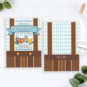 Oktober Festival Invitation | Beer Festival Ocktoberfest | German Celebration Beer Pretzels Family and Fun | Festival from Germany Invites