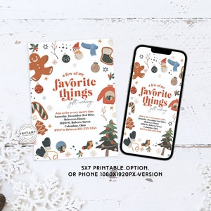 Favorite Things Party Invitation | Christmas Party for Friends Invite | Holiday Party Invite | Favorite Things Phone Invite Holiday Party