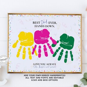 EDITIERBARE Beste Person aller Zeiten Handabdruck Handwerk | Geburtstagskarte Andenken für Tante Onkel Dad Mom | Geburtstagsgeschenk vom Kleinkind | Einzigartige Karte Jeder