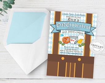 Onetoberfest Birthday Invitation Template | Print at Home Oktoberfest first birthday DIY | First Bday Invitation | ONEtoberfest 1st birthday