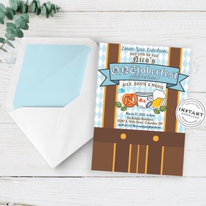 Onetoberfest Birthday Invitation Template | Print at Home Oktoberfest first birthday DIY | First Bday Invitation | ONEtoberfest 1st birthday