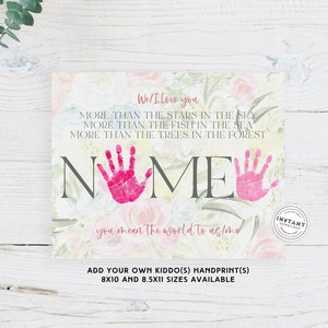 EDITIERBAR Du meinst die Welt für mich Handprint Craft | Geburtstagskarte Andenken für Mama Oma | Muttertagsgeschenk vom Kleinkind ALLER Text bearbeitbar