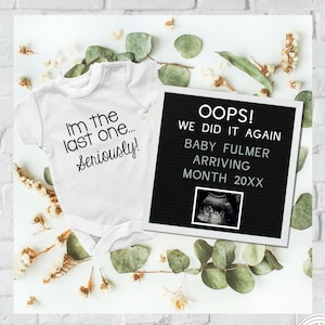 Oops We Did it Again Neutral Pregnancy Announcement | Social Media Editable Baby Announcement Digital Baby Announcement Instagram Facebook