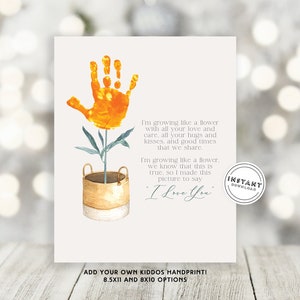 I'm Growing Like a Flower Handprint Art | Hand print Craft for Kids | Toddler Mothers Day Gift | Keepsake Gift to Grandparents | Craft Gift