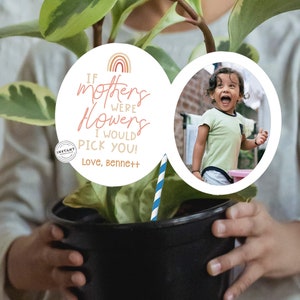 If Mothers Were Flowers We Would Pick You | Editable Mothers Day Gift | Plant Sign Gift Kids Plant Sign I would Pick You Mom from Toddlers