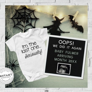 Oops We Did it Again Halloween Pregnancy Announcement | Social Media Announcement Digital Pregnancy Announcement Instagram Facebook