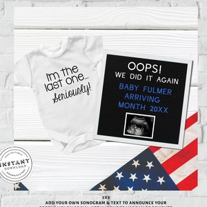 Fourth of July Oops We Did it Again Pregnancy Announcement | Social Media Announcement Digital Pregnancy Announcement Instagram Facebook
