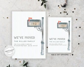 Mailbox Card Announcing A Recent Move | We Moved Mailbox Artwork Card | Announcement of Moving to a new Home | New Home Card | Friend Letter