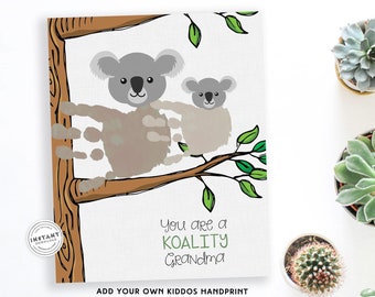 EDITABLE Quality Koala Handprint Craft | Grandparent Handprint Keepsake | Kaolity Pun | Toddler Keepsake Craft | Mom Son Craft | Adult Child