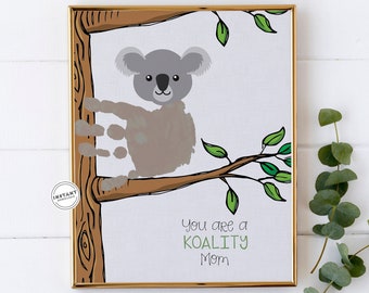 EDITABLE One Quality Koala Handprint Craft | Grandparent Handprint Keepsake | Kaolity Pun | Toddler Keepsake Craft | Mom Son Craft | Child