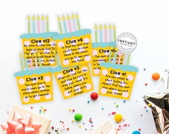 Geburtstags-Schnitzeljagd für Kinder | Zuhause Geburtstag Schatzsuche Gesellschaftsspiel für Kleinkinder Kuchen Schnitzeljagd Kinder Spiel Print Quarantäne