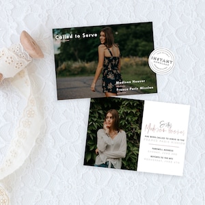 LDS Missionary farewell invitation Minimalist Any Color | Modern LDS Called to Serve Printable | Elder Printable Graduate Photo card