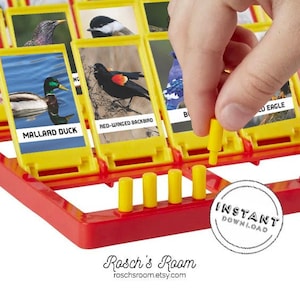 North American Birds Who Printable Template | Gather Round Homeschool | School Guess Who | Fun Games for School | Bird Lover Guess Who Gift