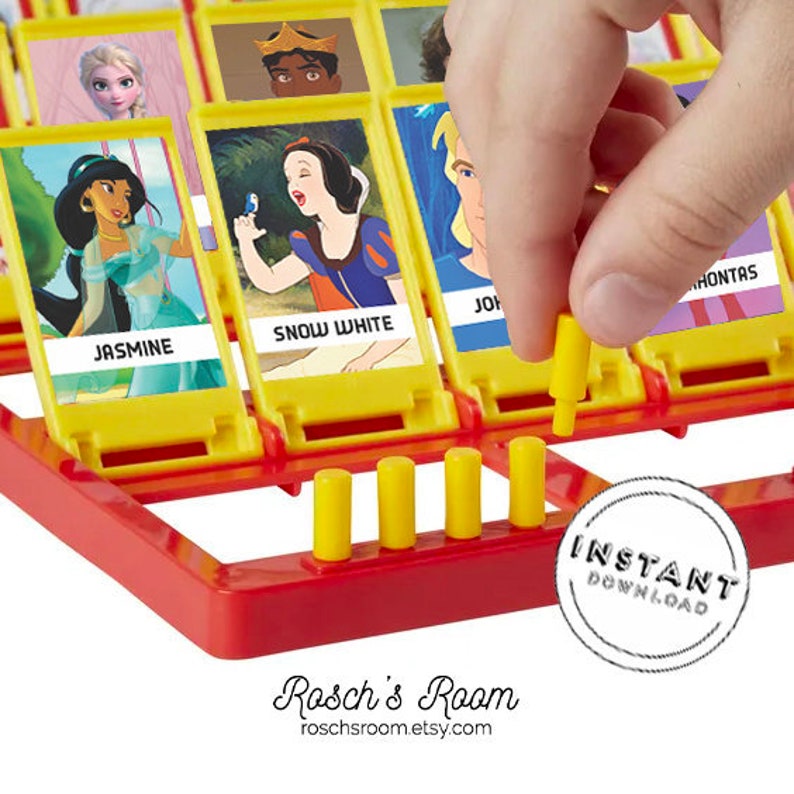 Disney Princess Guess Who Printable Template Family Game | Etsy