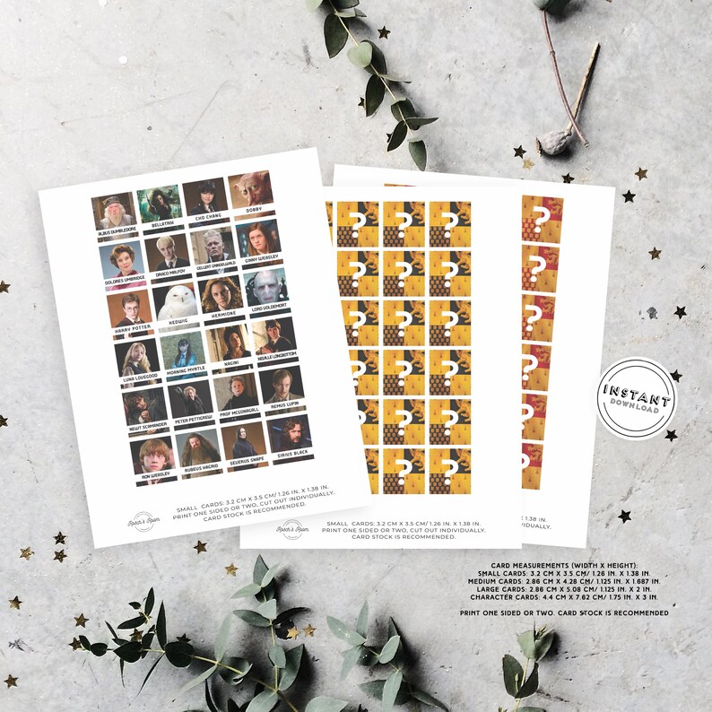 Harry Potter Guess Who Game Pieces Printable Printable Guess | Etsy
