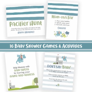 Dragon Baby Shower Game and Sign Bundle | Baby Shower Games Bundle ...