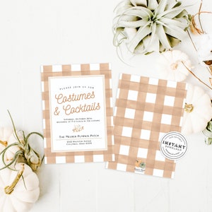 Farmhouse Halloween Party Invitation | Fall Party Invitation | Boos and Booze | Cocktails and Costumes | Adult Halloween Party Invitation