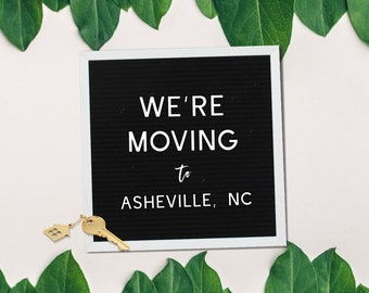 Simplistic Moving Announcement | We are Moving to... Announcement Board | Letterboard Moving Announcement | Black and White Move Announce