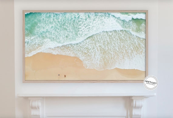 Birds Eye Beach Samsung TV Art | Frame TV Fall Art | Ocean View TV Frame | Beach Overview Samsung Frame tv Art | Download Samsung tv digital