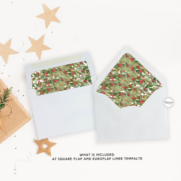 Christmas Wedding Envelope Liner Template Etsy