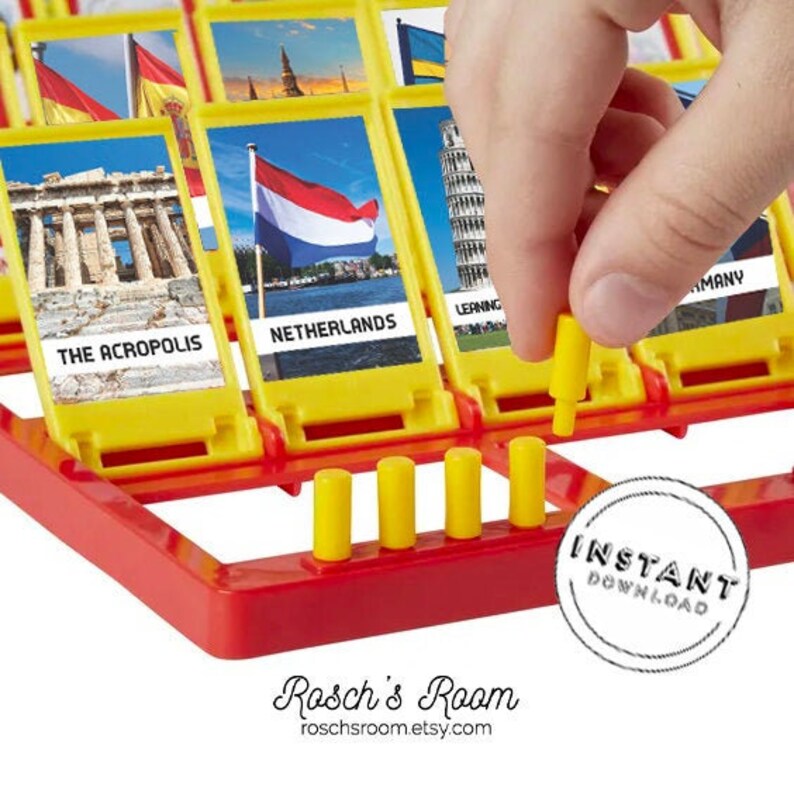 Europe Guess Who Printable Template Gather Round Homeschool Etsy