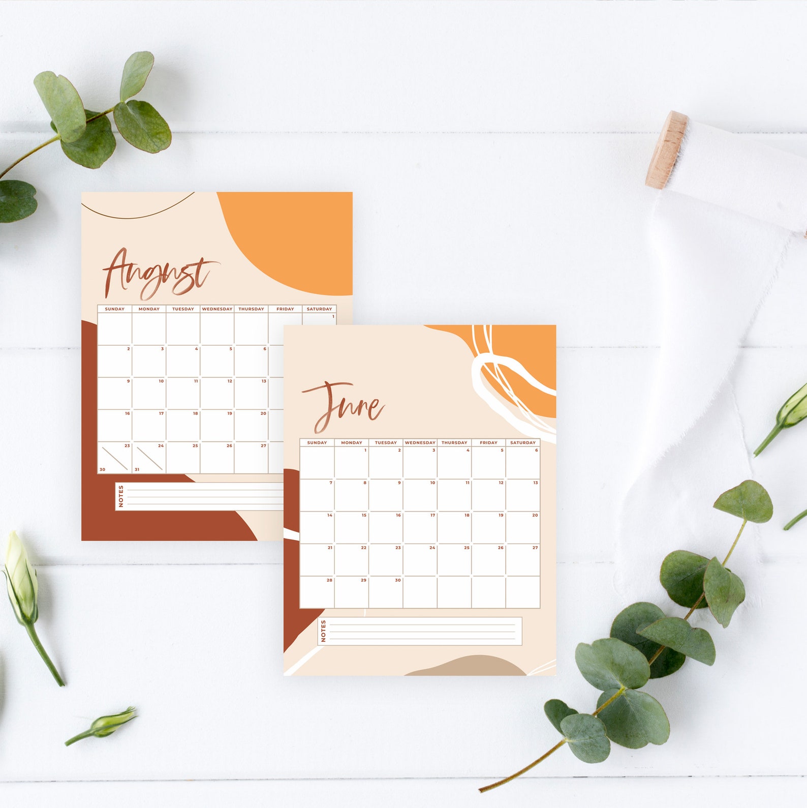 Modern Printable Calendar 2020 Calendar Template Printable - Etsy