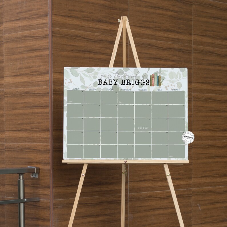 Baby Shower Due Date Calendar Editable Storybook Baby Shower Etsy