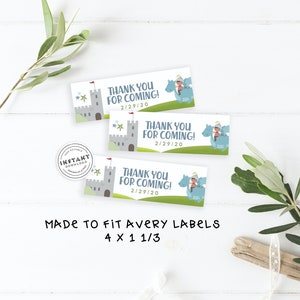 Dragon Baby Shower Thank You For Coming Sticker | Print at Home Baby Shower DIY | Blue Green Magic Themed Baby Shower | Knights Dragons Baby