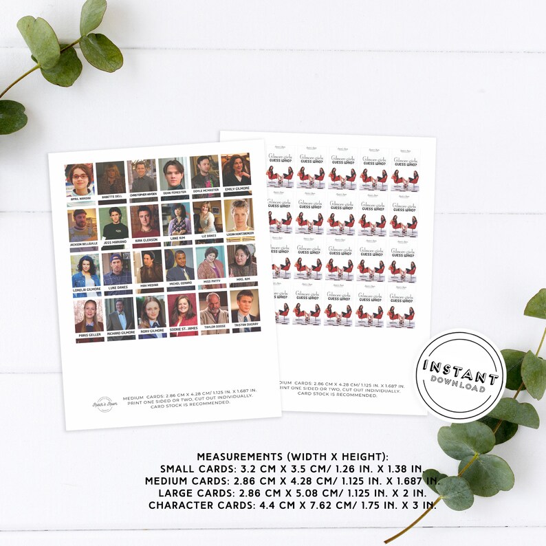 Gilmore Girls Guess Who Printable Template Unique Party | Etsy