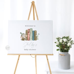 Horizontal Vintage Storybook Baby Shower Welcome Sign Template | DIY Baby Shower Welcome | Vintage 36x24 Sign Baby Shower Reader Baby Shower