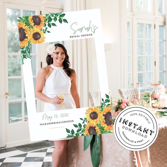 Bridal Shower Photo Booth Frame Instant Download Photo Prop Etsy