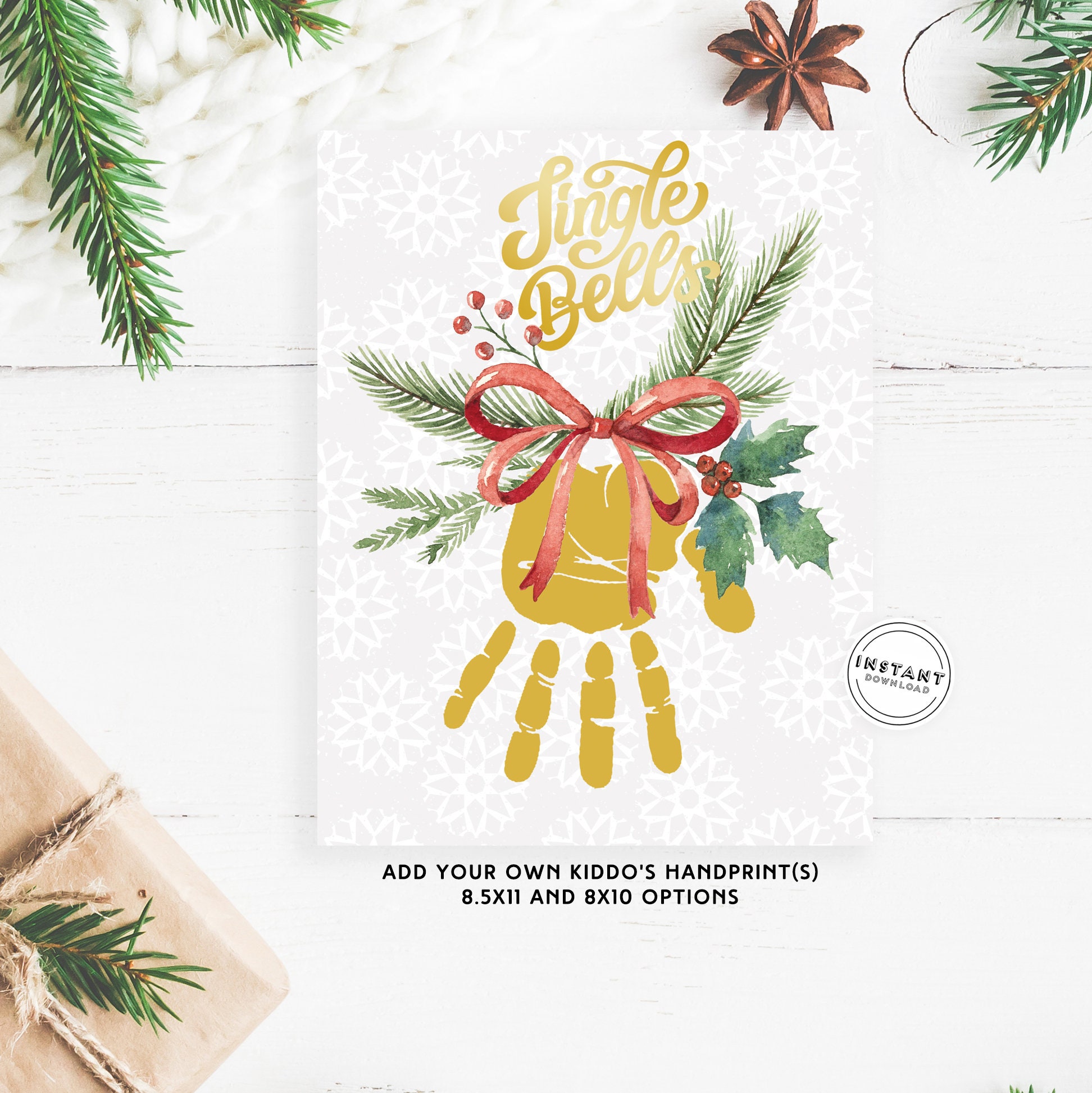 Handprint Bell Jingle Bells Handprint Craft | Christmas Handprint Activity for Kids ...