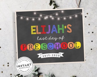 Chalkboard First Day of School Sign Printable | Rainbow Back to School | First Day of School Primary Sign | Back to School Girl or Boy Sign