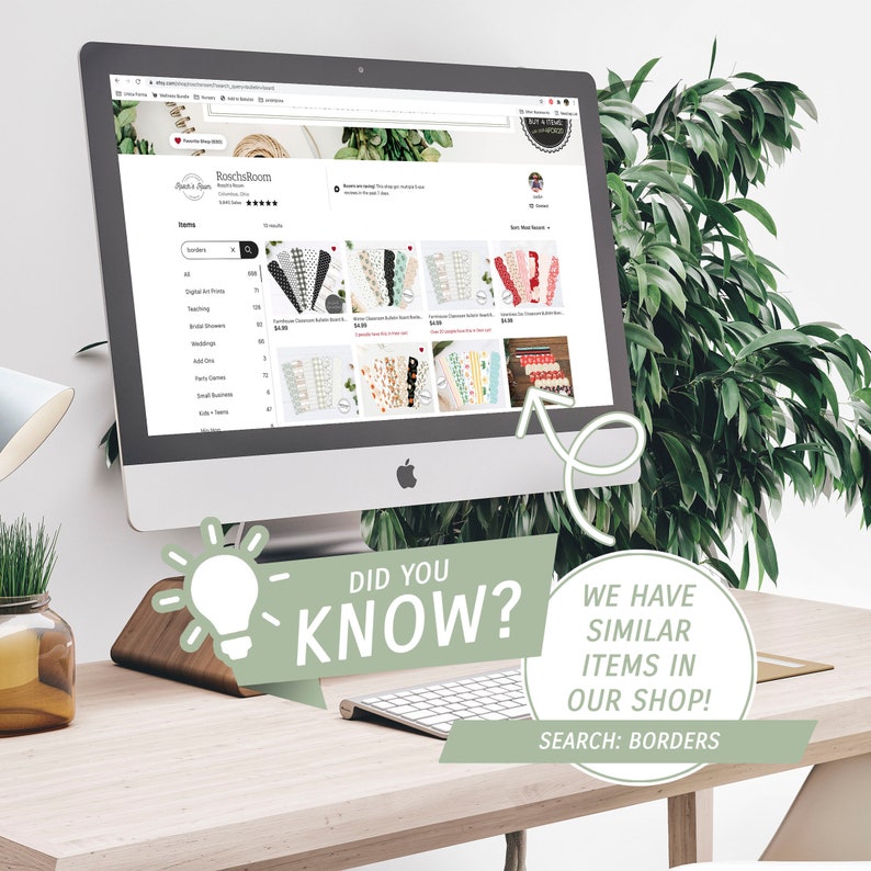 Black and White Classroom Bulletin Board Border Printable Etsy