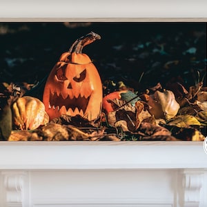 Screensaver for Television Jack O Lantern | Halloween Screen Saver for Samsung TV | Spooky Screensaver with Pumpkins | Orange and Black Pic
