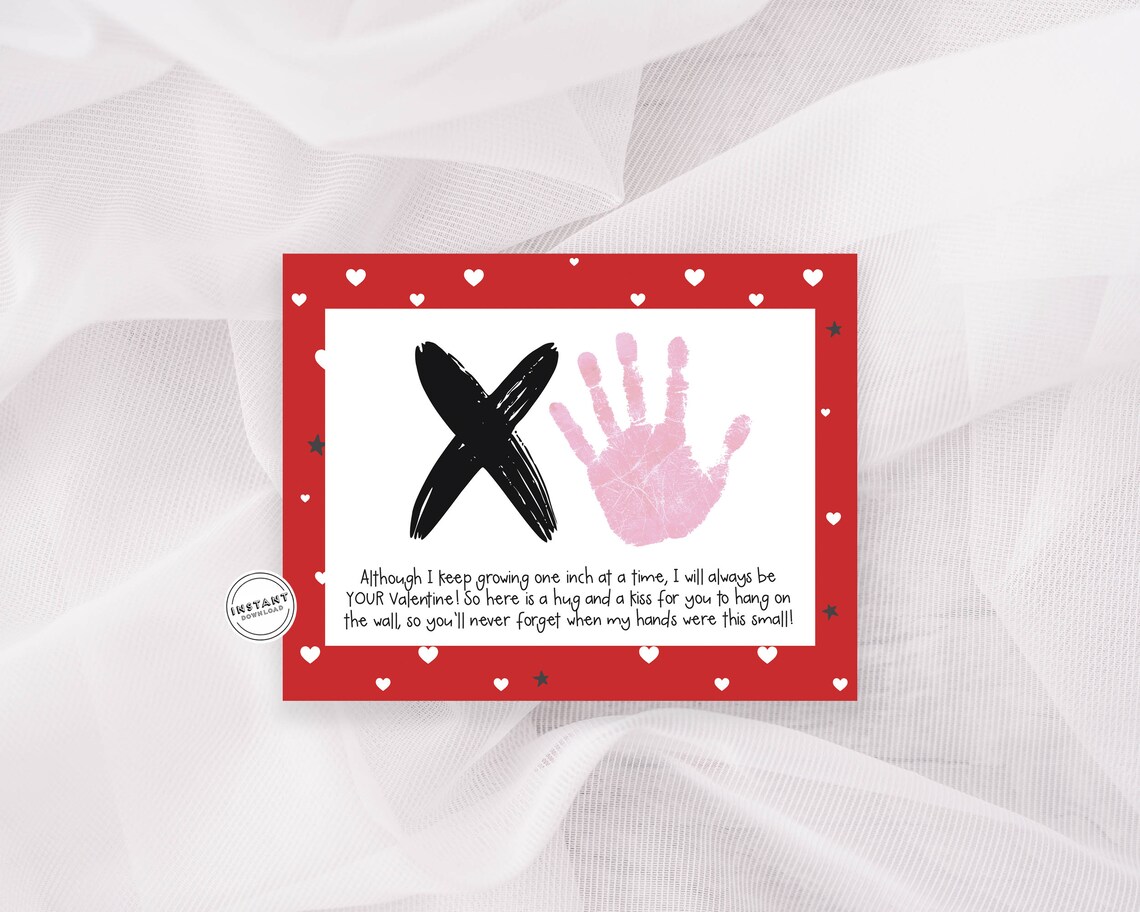 XO Valentine's Day Handprint Keepsake | Hugs and Kisses XO Handprint ...